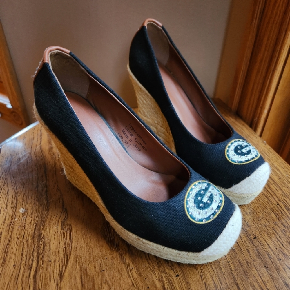 Women's Packers Wedge Heels NFL Shoes